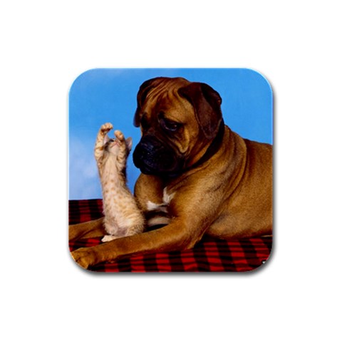 You don t scare me! Rubber Square Coaster (4 pack) from ArtsNow.com Front