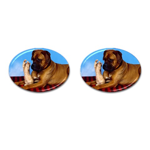 You don t scare me! Cufflinks (Oval) from ArtsNow.com Front(Pair)