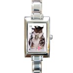 1200581839 1024x768 Cat With Crutches Rectangular Italian Charm Watch