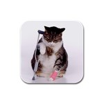 1200581839 1024x768 Cat With Crutches Rubber Square Coaster (4 pack)