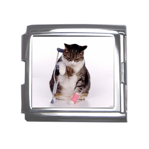 1200581839 1024x768 Cat With Crutches Mega Link Italian Charm (18mm) from ArtsNow.com Front