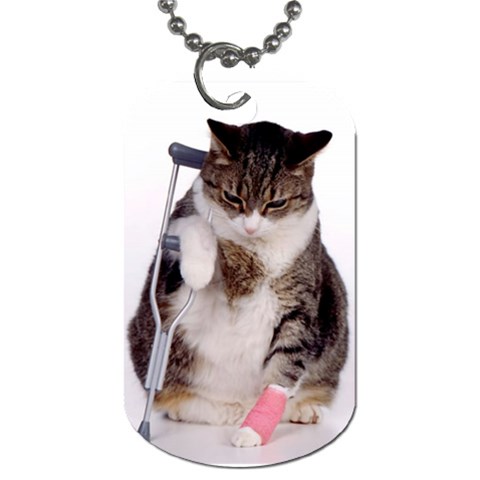 1200581839 1024x768 Cat With Crutches Dog Tag (One Side) from ArtsNow.com Front