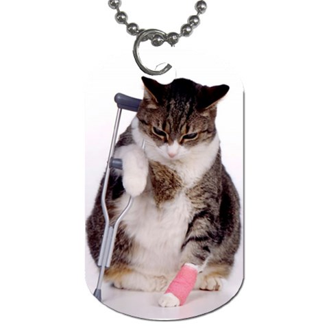1200581839 1024x768 Cat With Crutches Dog Tag (Two Sides) from ArtsNow.com Back
