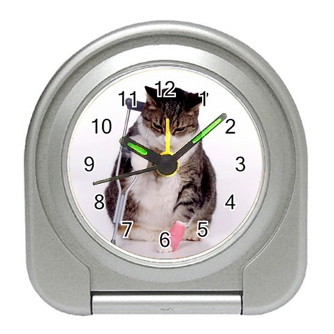 1200581839 1024x768 Cat With Crutches Travel Alarm Clock from ArtsNow.com Front