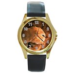 Animal Wallpapers 0028 Round Gold Metal Watch