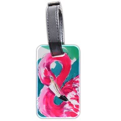 flamingo print Luggage Tag (two sides) from ArtsNow.com Back