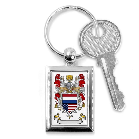 Half Netherlands American Crest Key Chain (Rectangle) from ArtsNow.com Front