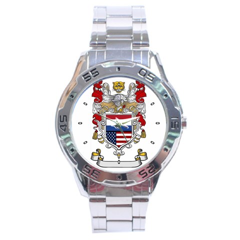 Half Netherlands American Crest Stainless Steel Analogue Men’s Watch from ArtsNow.com Front