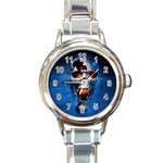 Scary Skull  Round Italian Charm Watch