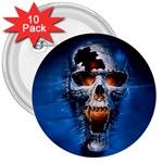 Scary Skull  3  Button (10 pack)