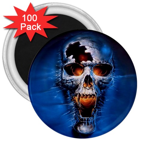 Scary Skull  3  Magnet (100 pack) from ArtsNow.com Front