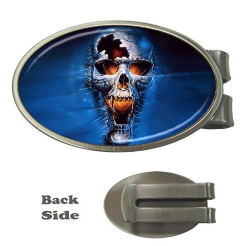 Scary Skull  Money Clip (Oval) from ArtsNow.com Front