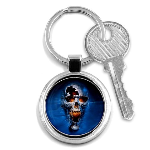 Scary Skull  Key Chain (Round) from ArtsNow.com Front