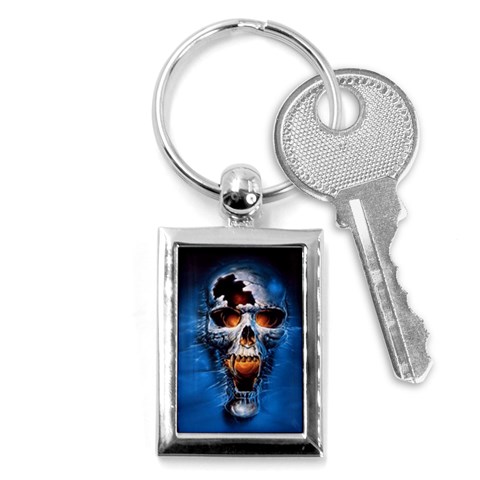 Scary Skull  Key Chain (Rectangle) from ArtsNow.com Front