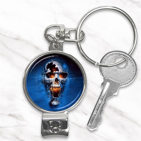 Scary Skull  Nail Clippers Key Chain from ArtsNow.com Front