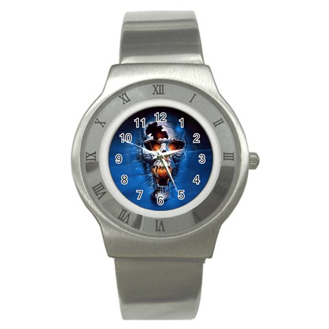 Scary Skull  Stainless Steel Watch from ArtsNow.com Front
