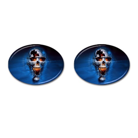 Scary Skull  Cufflinks (Oval) from ArtsNow.com Front(Pair)