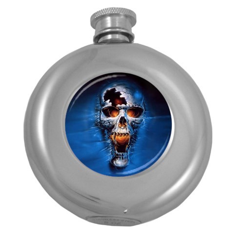 Scary Skull  Hip Flask (5 oz) from ArtsNow.com Front