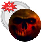 Scary Skull  3  Button (100 pack)