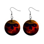 Scary Skull  1  Button Earrings