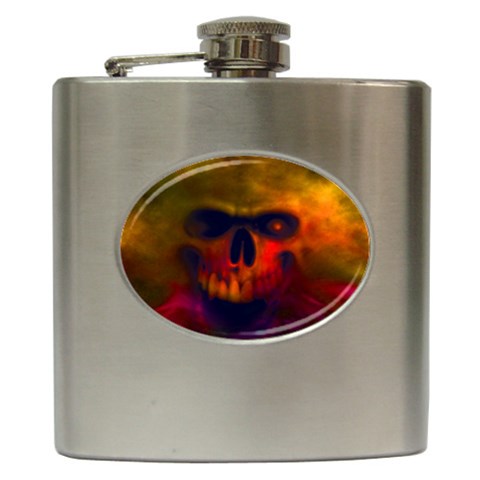 Scary Skull  Hip Flask (6 oz) from ArtsNow.com Front