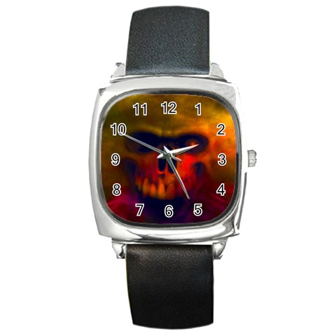 Scary Skull  Square Metal Watch from ArtsNow.com Front