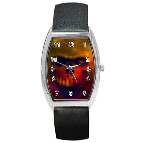 Scary Skull  Barrel Style Metal Watch from ArtsNow.com Front