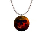 Scary Skull  1  Button Necklace