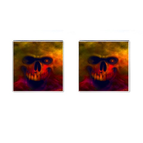 Scary Skull  Cufflinks (Square) from ArtsNow.com Front(Pair)
