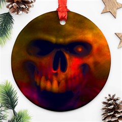 Scary Skull  Round Ornament (Two Sides) from ArtsNow.com Back