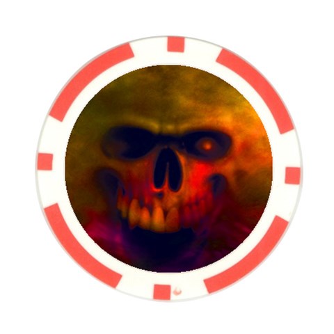 Scary Skull  Poker Chip Card Guard from ArtsNow.com Front