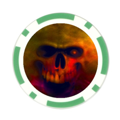 Scary Skull  Poker Chip Card Guard from ArtsNow.com Front