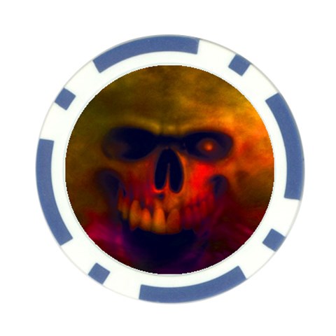 Scary Skull  Poker Chip Card Guard from ArtsNow.com Front