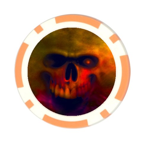Scary Skull  Poker Chip Card Guard from ArtsNow.com Front
