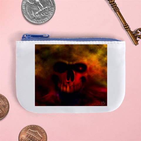 Scary Skull  Mini Coin Purse from ArtsNow.com Front