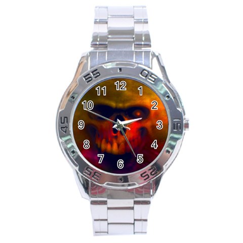 Scary Skull  Stainless Steel Analogue Men’s Watch from ArtsNow.com Front