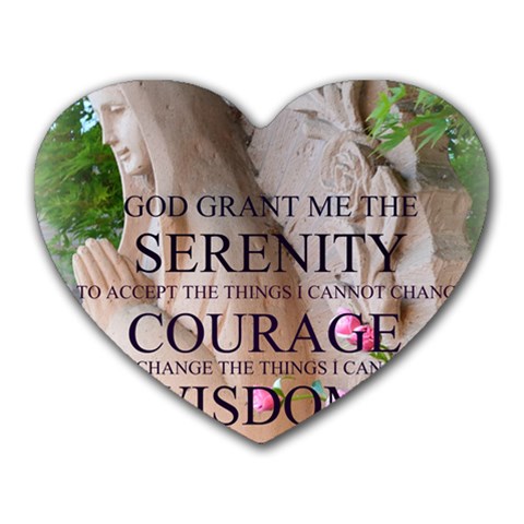 Serenity Prayer Roses Mousepad (Heart) from ArtsNow.com Front