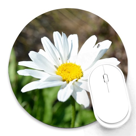 Daisy Round Mousepad from ArtsNow.com Front