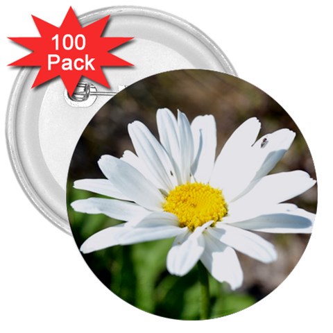 Daisy 3  Button (100 pack) from ArtsNow.com Front