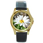 Daisy Round Gold Metal Watch