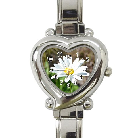 Daisy Heart Italian Charm Watch from ArtsNow.com Front