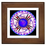 Hopi Circle Blue Black Framed Tile