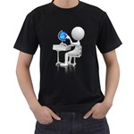 Student With Globe Pc 1600 Clr Black T-Shirt