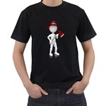 Stick Figure Firefighter 1600 Clr Black T-Shirt
