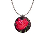 Red flower 1  Button Necklace