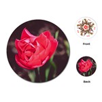 Red flower Playing Cards (Round)