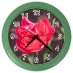 Red flower Color Wall Clock