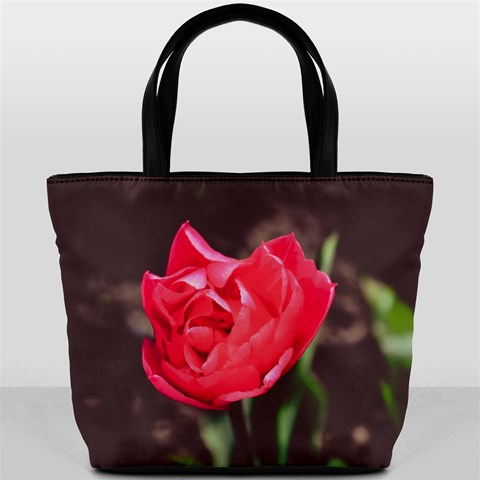 Red flower Bucket Bag from ArtsNow.com Front
