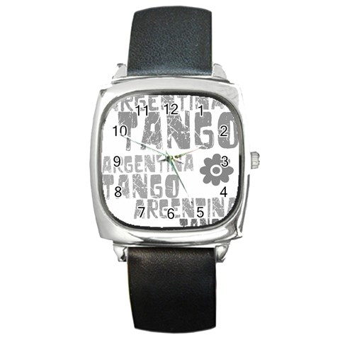 Argentina tango Square Metal Watch from ArtsNow.com Front