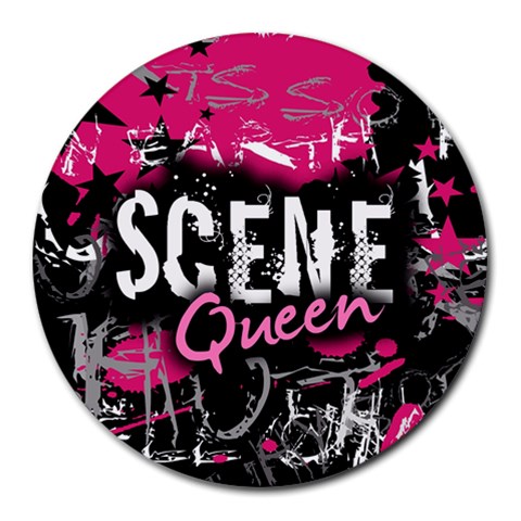 Scene Queen Round Mousepad from ArtsNow.com Front